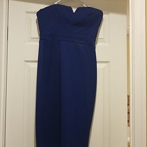 Royal blue strapless dress